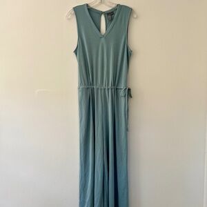 Sweaty Betty Knit Celadon Keyhole Back Drawstring Waist Pockets Jumpsuit Size S